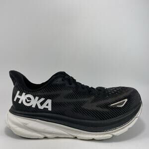 Hoka One One Clifton 9 Running Shoes Womens Size 7.5 D Wide Black Athletic